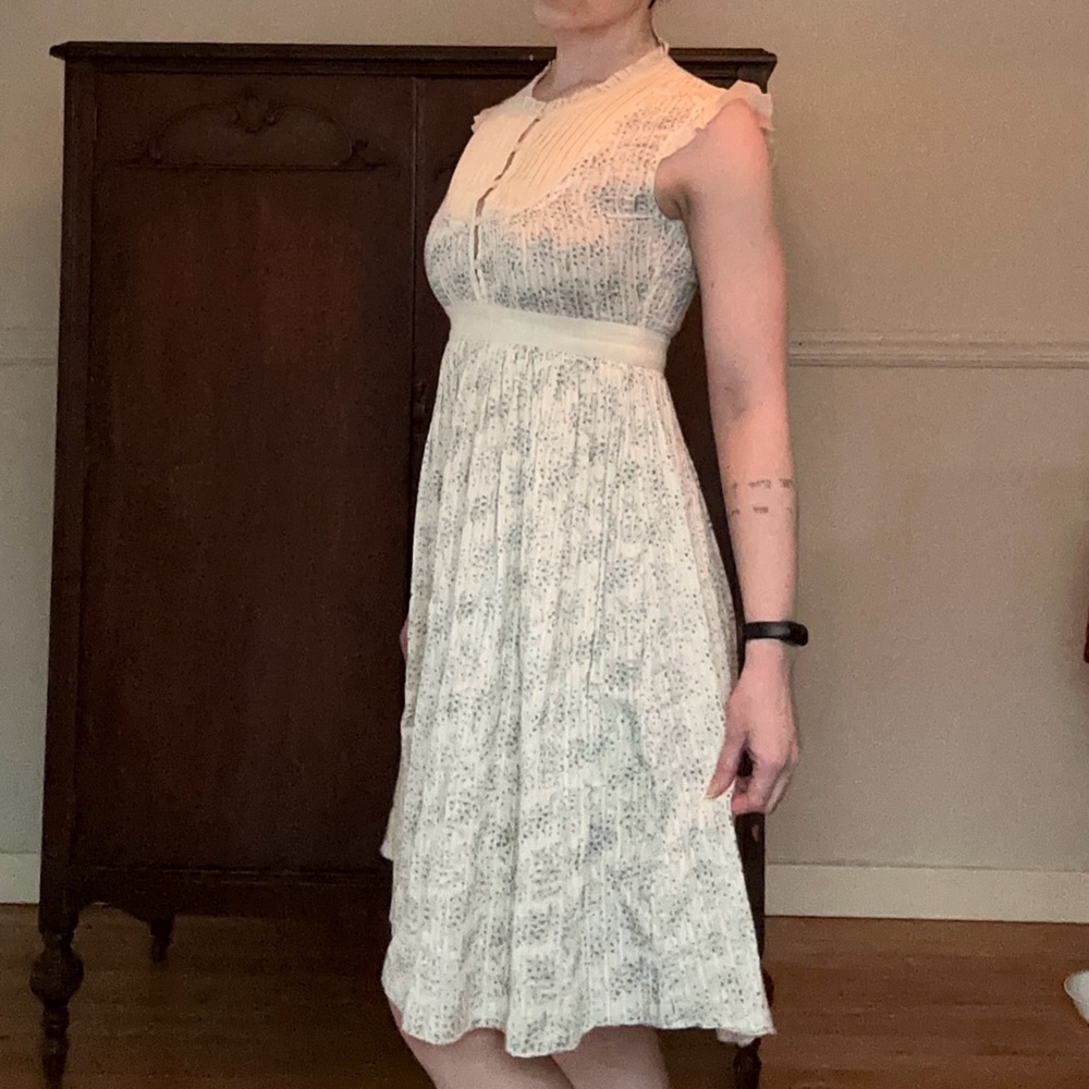 EDUN Cream Classic Midi Dress XS